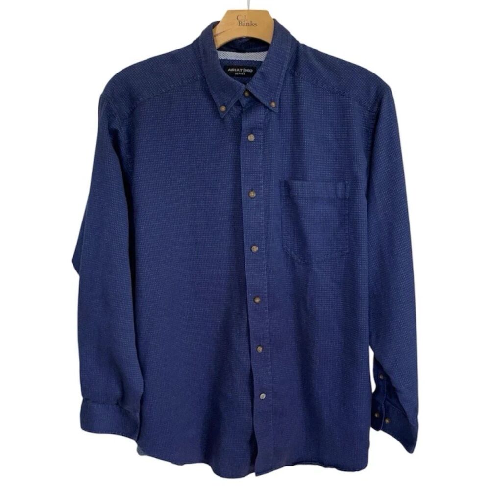 Ariat PRO Series Button Down Shirt Men's XL long Sleeve Blue Dress Work Casual